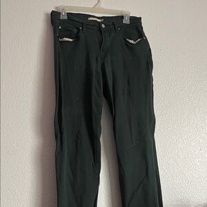 Dark Green 505 Straight Levi Jeans